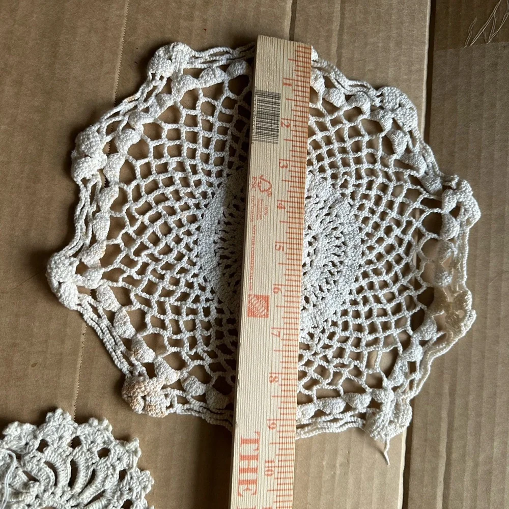Vintage Doilies 4 piece lot - light stains
